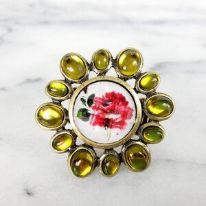 Vintage Style‎ Jewel Rose Flower Ring